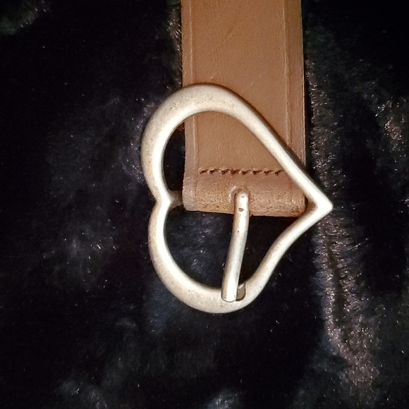 Guatemala Pewter Heart Buckle Cow Hide Genuine Leather 2X 42"-46” Handmade-EC - Picture 2 of 9